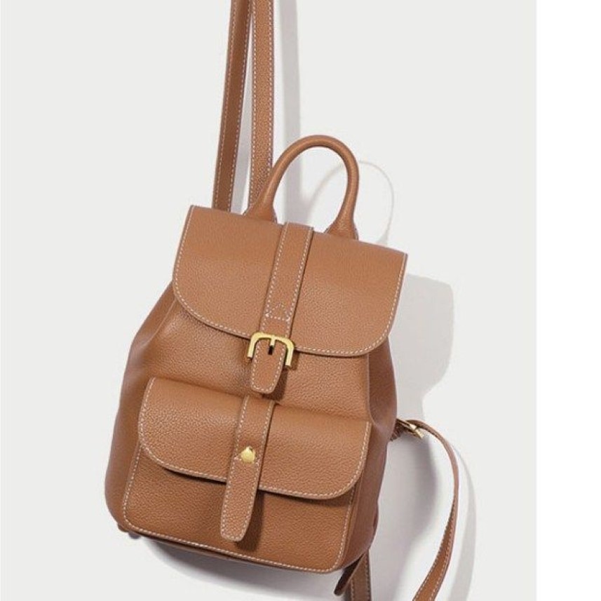 Sac à dos décontracté pour femmes, nouvelle tendance, couche supérieure en cuir de vache véritable, sac d'école ins style209S