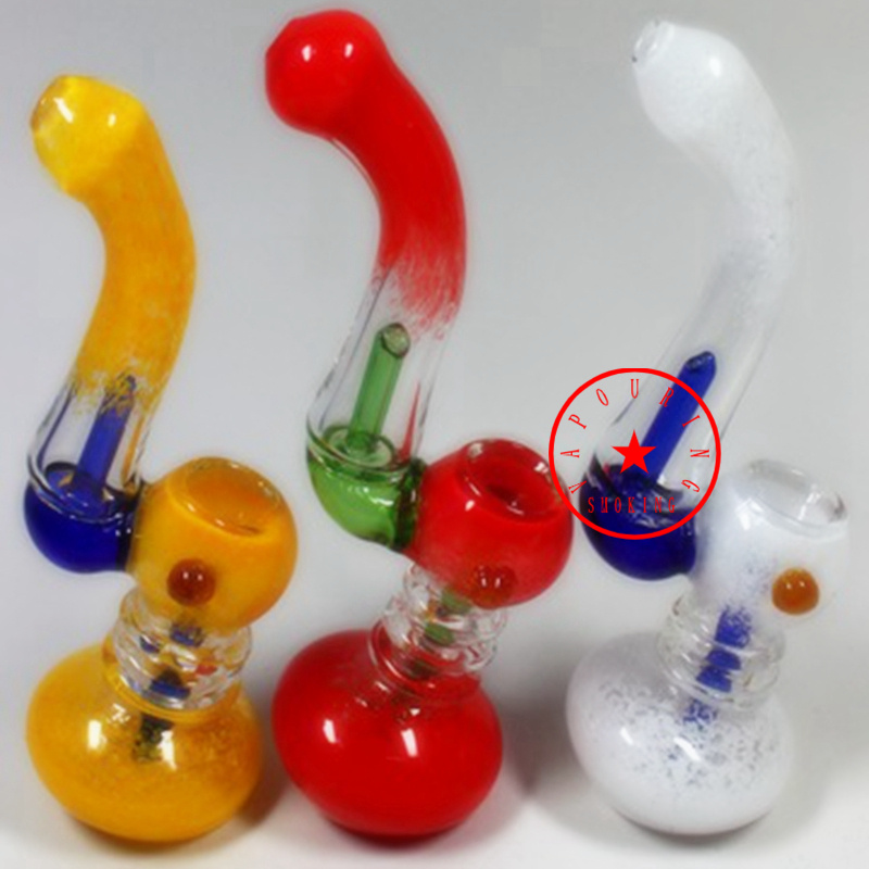 Dernier coloré épais verre fumer Bong tuyaux Portable innovant voyage barboteur filtre tabac pipe à eau narguilé Shisha Banger titulaire DHL