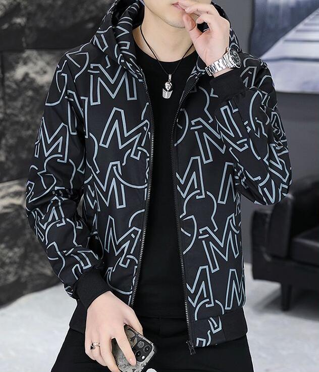 Мужская куртка Дизайнерская европейская модная марка Персонализированная темная кожаная куртка с цветочным принтом Весенне-осеннее пальто Короткий мужской топ