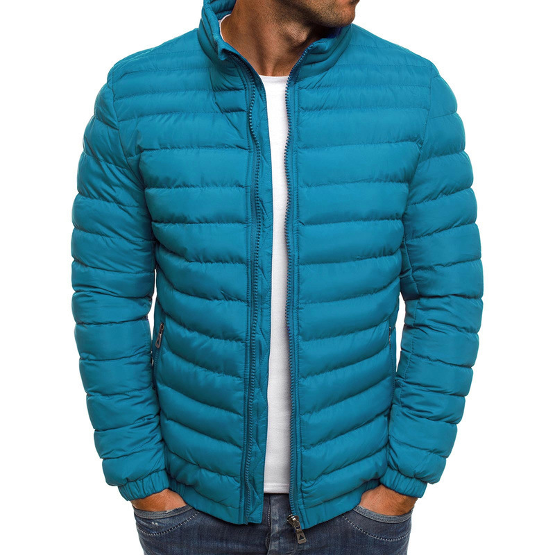 Herren Top 2024 Neuer Herbst/Winter Neuer grenzüberschreitender einfarbiger Baumwollmantel für den Außenhandel Einfache elegante Herren-Baumwollkleidung Herren-Baumwolljacke