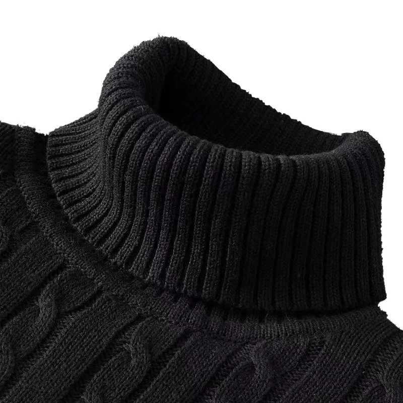 Men's Sweaters New Turtleneck Sweater Casual Mens Rollneck Knitted Sweater Keep Warm Men Jumper Woolen Sweater