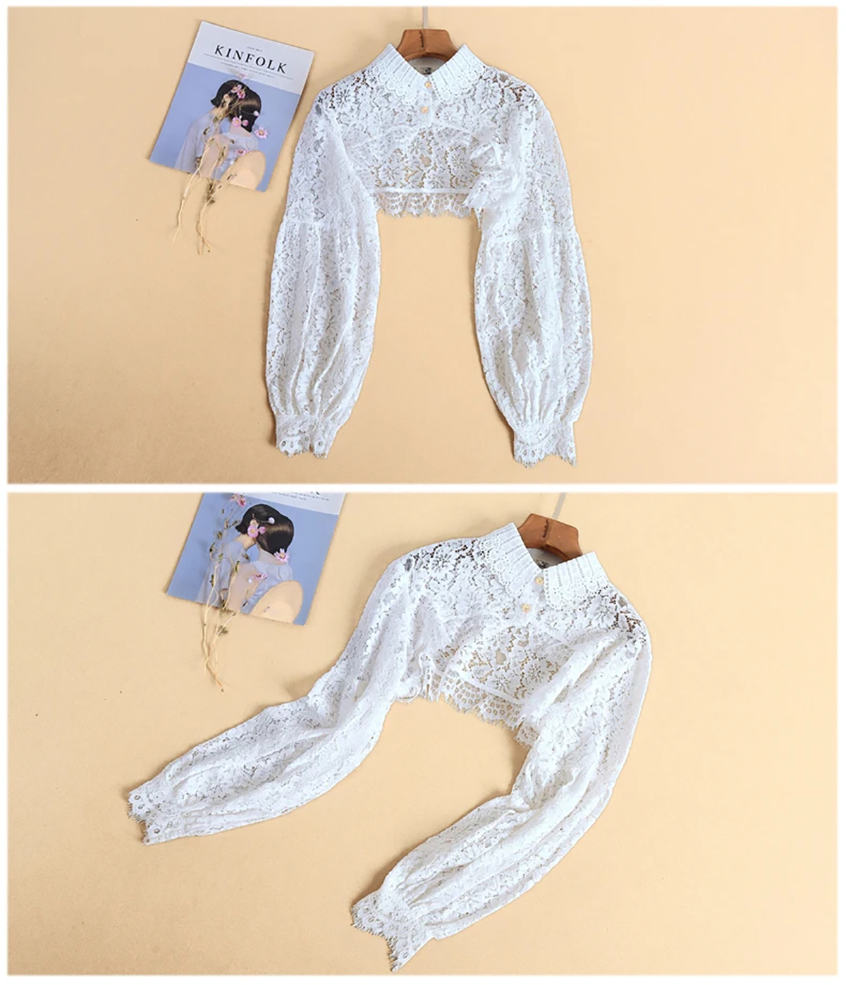 Lange Ärmel Brautjacke Jewel Neck Lace Applizierte Wrap Braut Accessoires für Hochzeitskleid Jacken nach Maß
