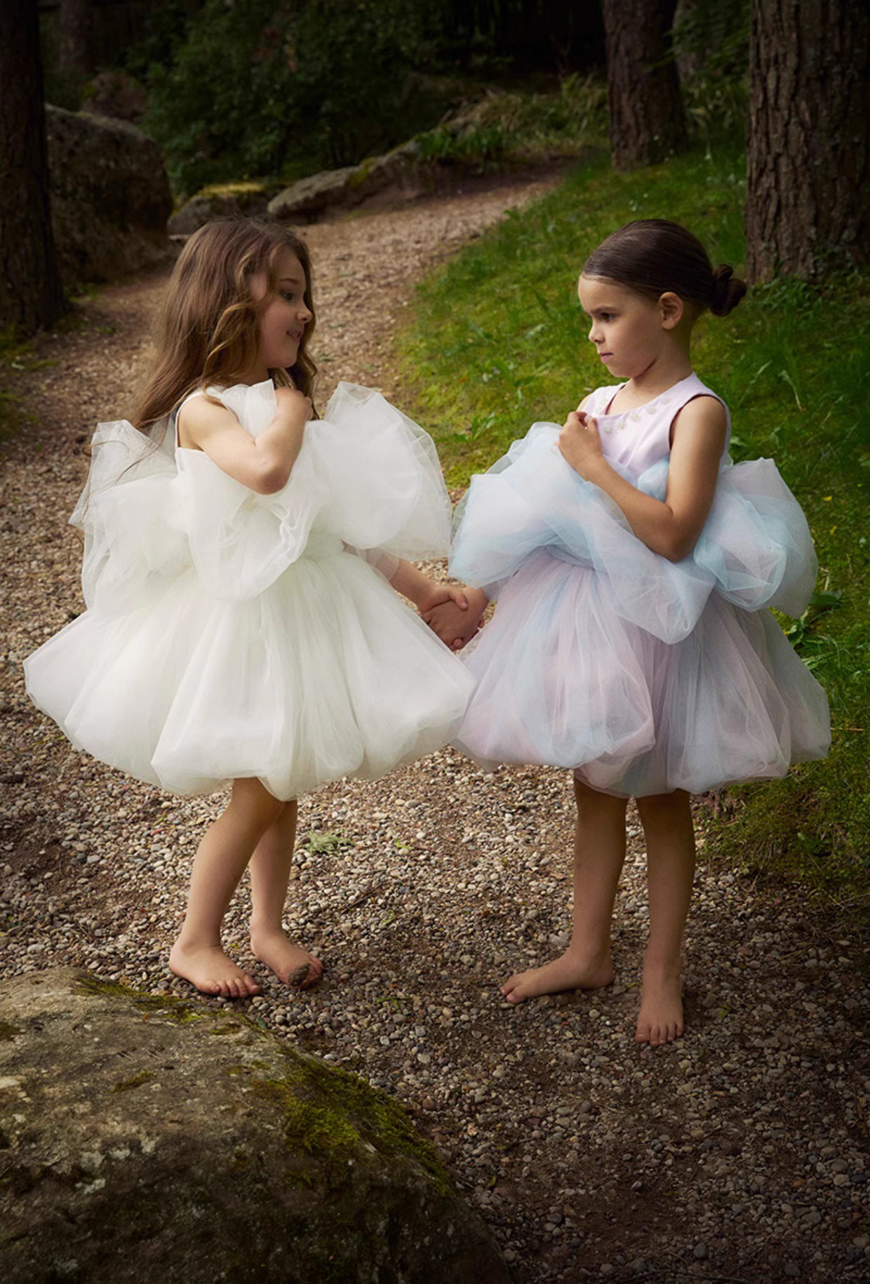 Kinder Spitze Tüll Tutu Kleider Ballkleid Mädchen bunte Gaze ärmelloses Partykleid Kinder Klavier Performance Kostüme Z7014