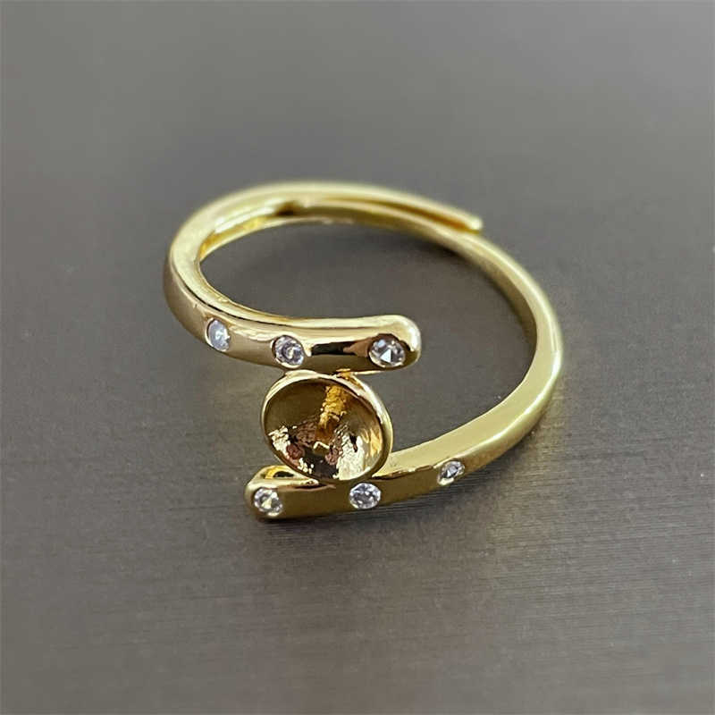 DIY Parel Accessoires T Family Balance 18K Goud Verpakt Koper Dik Vergulde Sieraden ring Verstelbare Halffabrikaten t Sieraden ring