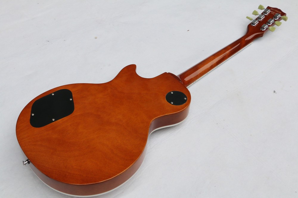 클래식 한 수집 된 Jammy Page Number One Standard Electric Guitar, Tiger Flame Maple Top Guitarra, Stock