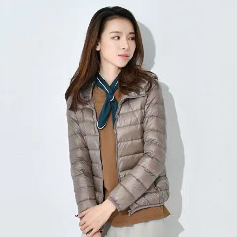 Manteaux d'extérieur pour femmes, coupe coréenne courte, léger, petit manteau en coton, en soie de pluie, à capuche, nouvelle collection 2024