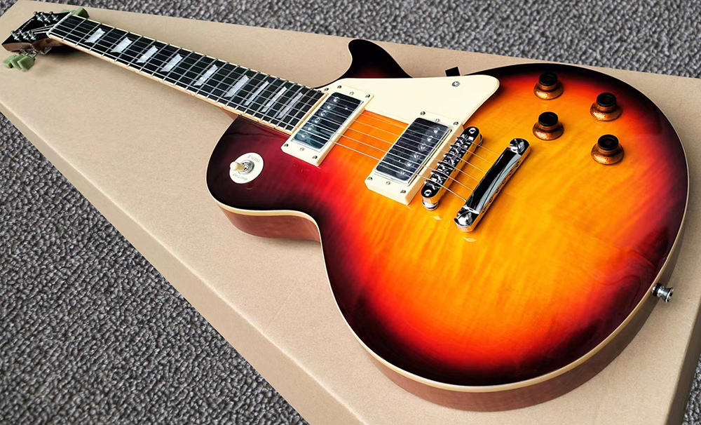 Высокое качество Custom shop 1959 VOS Tiger Flame электрогитара Стандартная электрогитара LP ГОРЯЧАЯ! Бесплатная доставка