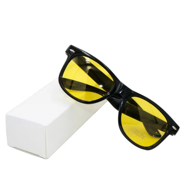 Lunettes de soleil Lunettes de soleil 1/Lunettes unisexes Carré Jaune Lentilles Vision nocturne Conduite Hommes Femmes Coupe-vent Goggle Y240320