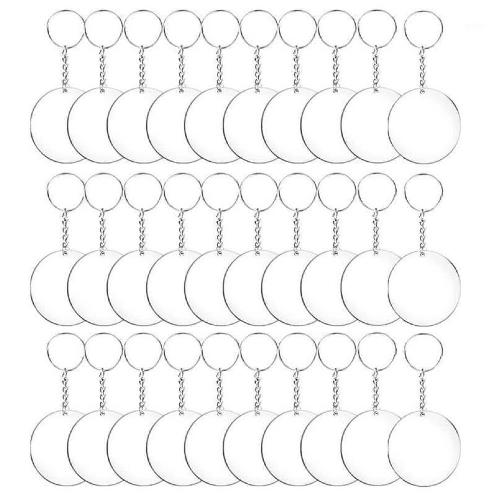 48 72 96 шт. акриловые прозрачные круглые диски набор брелоков прозрачный круглый акриловый брелок-заготовка брелок для DIY Transparent1198N
