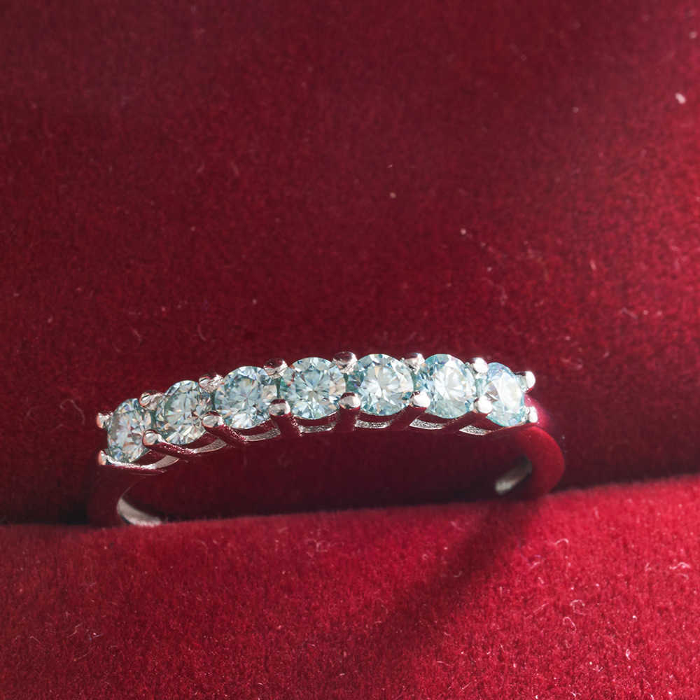 Mozan anel de diamante 925 feminino prata esterlina t casa morsang pedra tiktok princesa sete fileiras broca jingqiang tremer dinheiro quente