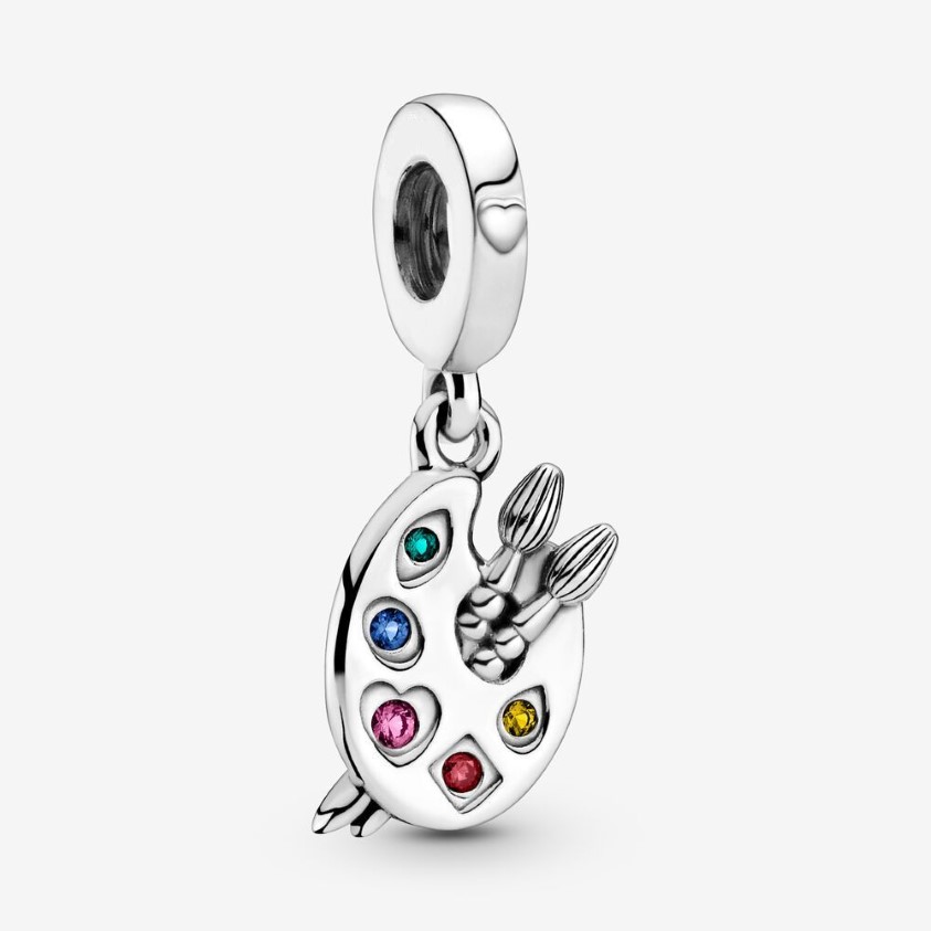 New Arrival 100% 925 Sterling Silver Artist's Palette Dangle Charm Fit Original European Charm Bracelet Fashion Jewelry Acces269C