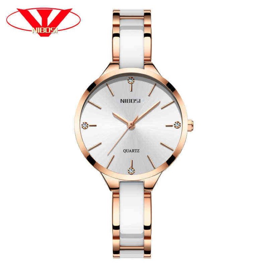 NIBOSI Women Wrist Watch 2022 Ceramic Bracelet Watches Ladies Creative Women's Watch Female Clock Relogio Feminino Montre Fem253u