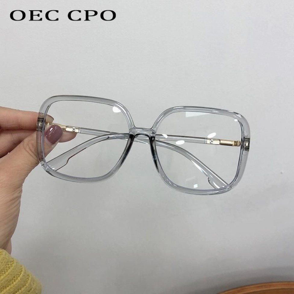 特大の正方形のメガネ女性ファッションクリアレンズフレームレトロプラスチック光学眼鏡フレームレディO884サングラス245W