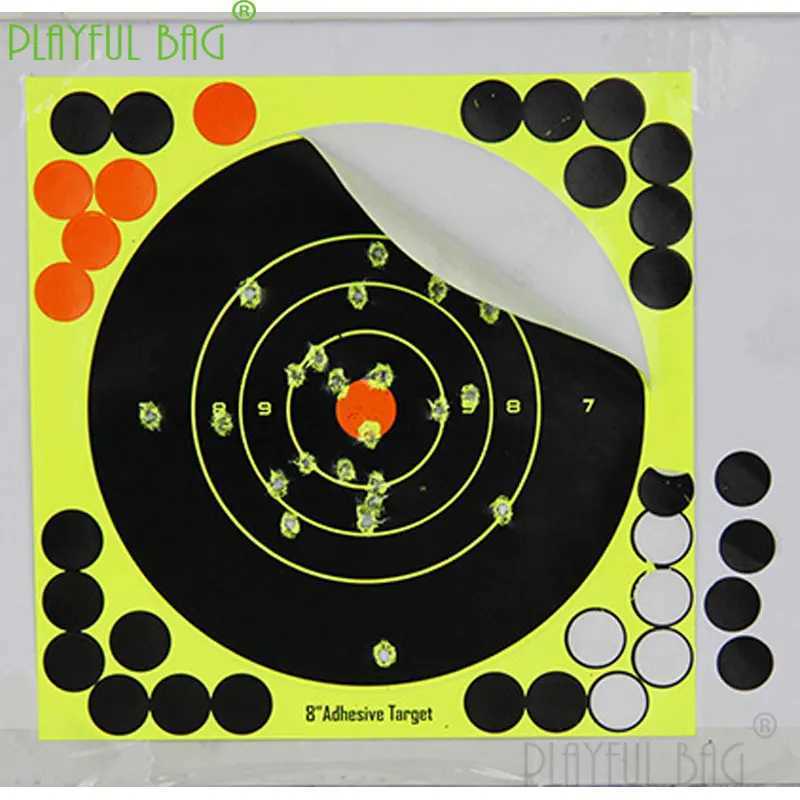 Zabawki broni wewnętrzne i zewnętrzne papiery do ćwiczeń samoprzylepna naklejka 8-calowe akcesoria docelowe fluorescencyjne dla broni zabawkowej Wyzwalacz Target QD205 240307