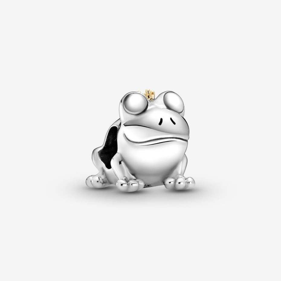 New Arrival 100% 925 Sterling Silver Two-tone Frog Prince Charm Fit Original European Charm Bracelet Fashion Jewelry Accessories212f