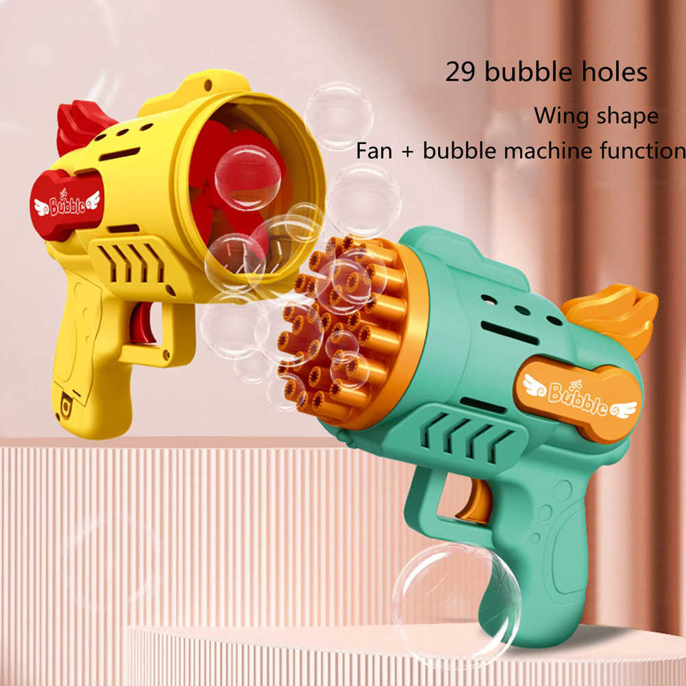 Piaska gra Water Fun Electric Bubble Gun Machine - Przenośna zabawka na zewnątrz z światłem LED - Idealny prezent dla dzieci baterie bąbelkowe nie włożone