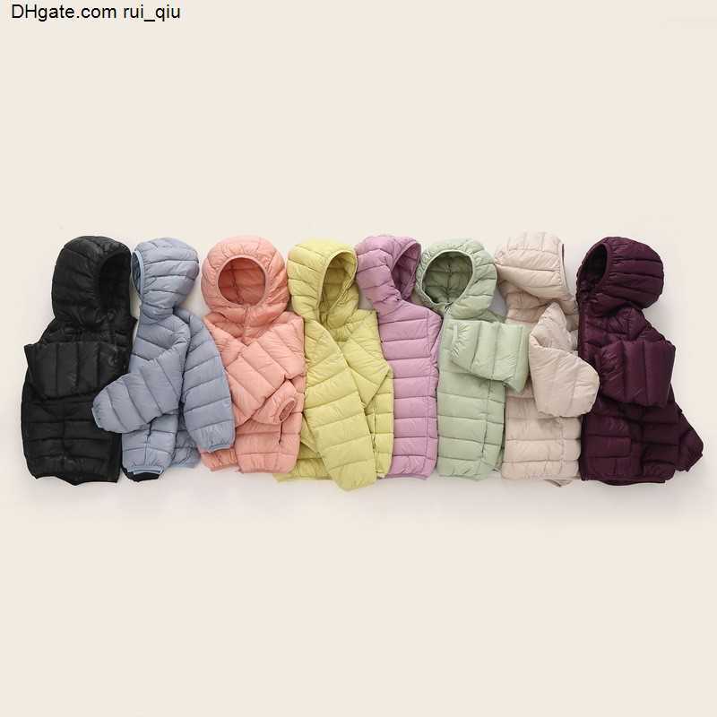 LU-1836 Winter boys and girls lightweight children's down jacket big and small children hooded children thick warm coat