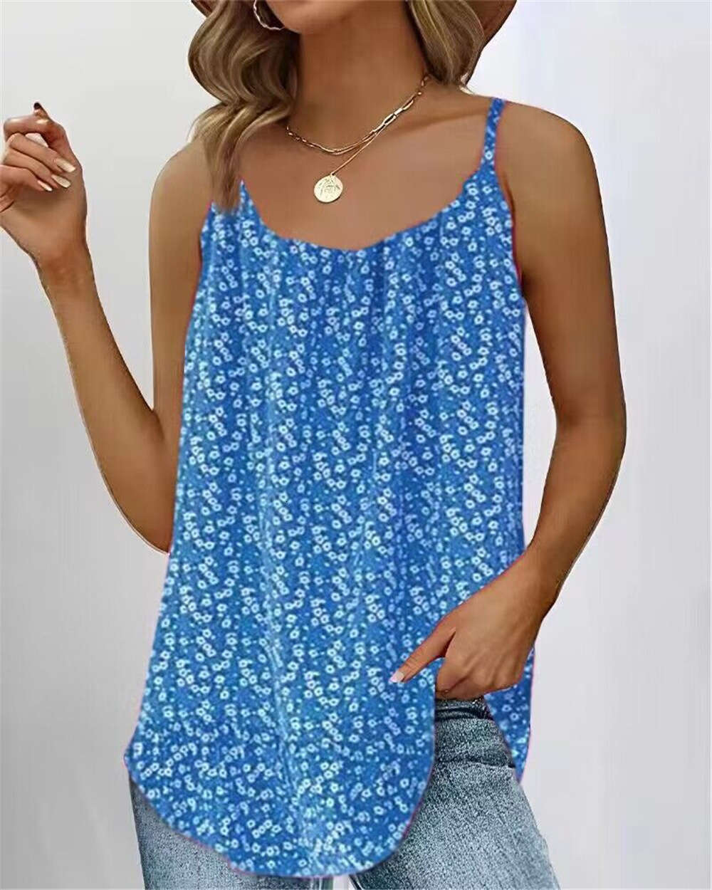 Floral T Shirt Printed Strap Loose Dress Top For Women