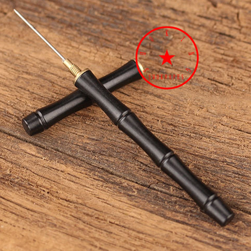 Latest Smoking Aluminium Natural Wood Cigar Hookah Shisha Bowl Filter Hole Needle Stick Rod Bong Tobacco Cigarette Cleaning Holder Hook Poker Multi-function