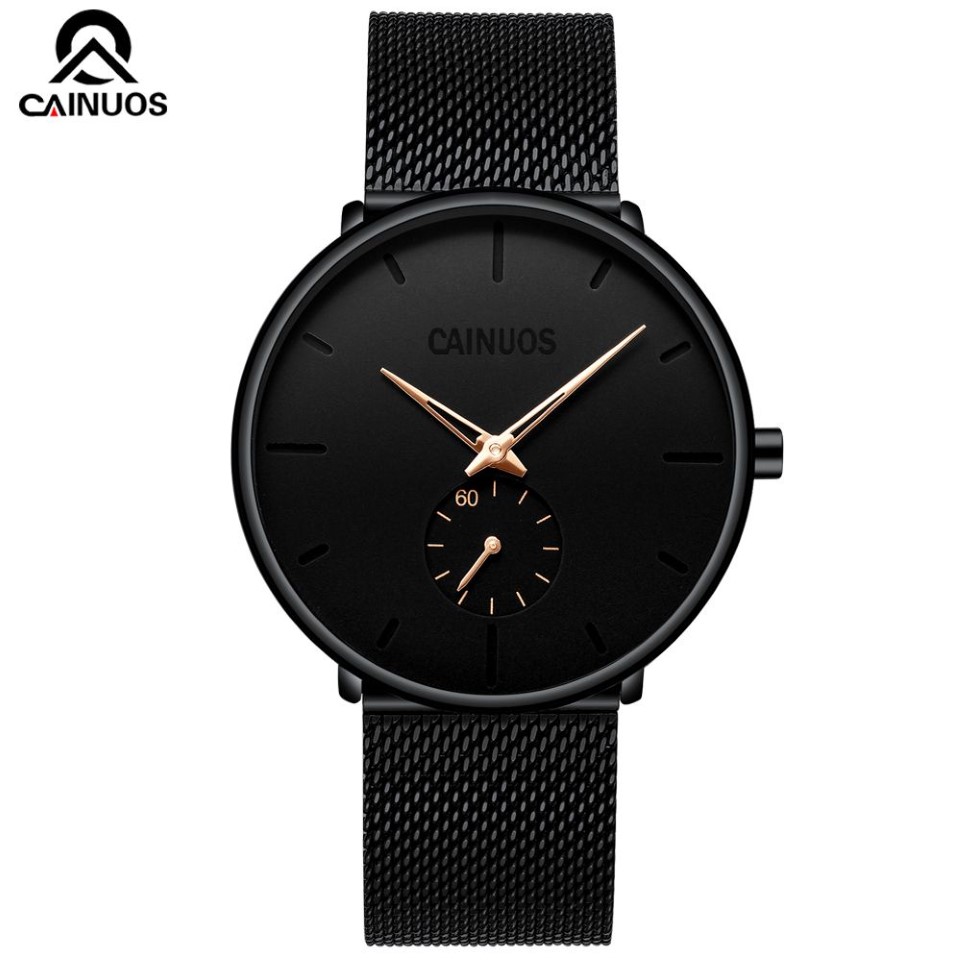 CAINUOS Mode Heren Horloges Top Quartz Horloge Mannen Casual Slim Mesh Staal Waterdichte Sport Horloge Relogio Masculino192o