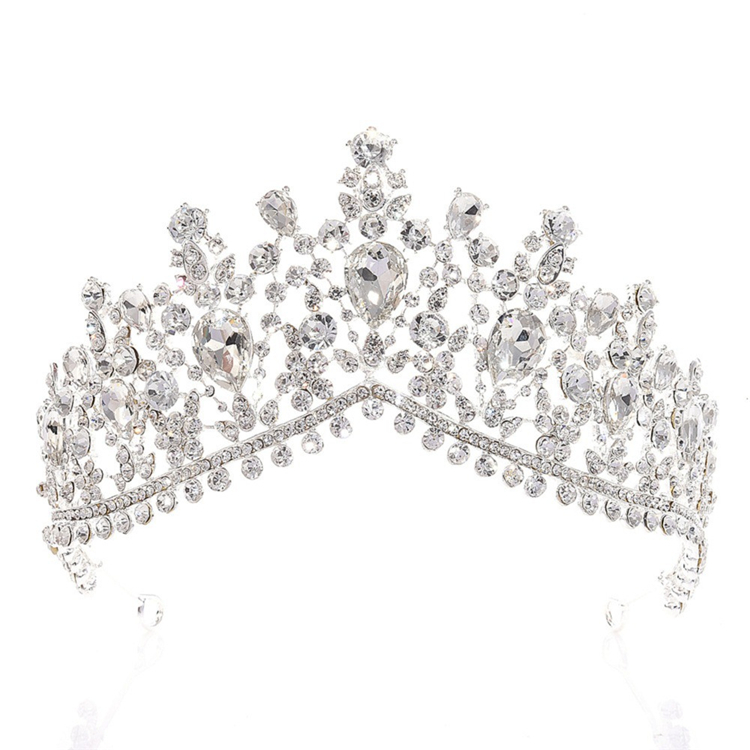 Högkvalitativ Crystal Pearl Barock Brudtillbehör Rhinestone Headwear Wedding Crown 2408