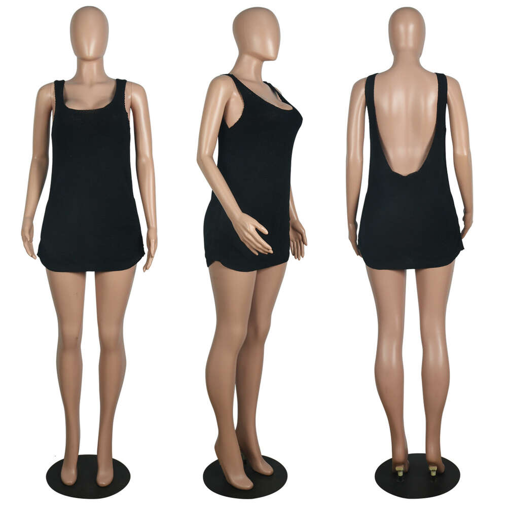 Vestido feminino sexy de verão com bainha slim fit sem costas alça com cordão para mulheres