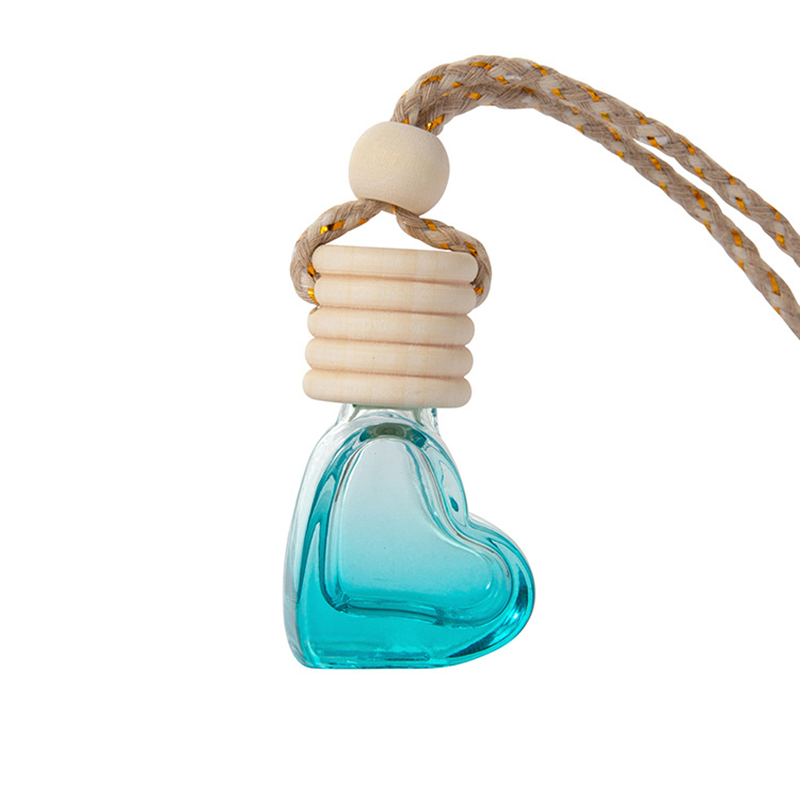 Dekoracja butelki perfum mini powietrze butelka odświeżacza 6 ml samochodu napełniaczowa butelka perfum z kolorowymi miłosnymi kształtami serca drewno