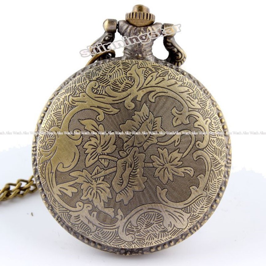 Brązowe motocyklowe kieszonkowe zegarek Naszyjnik wisiorka Vintage Motorbike Moto Quartz Pocket Watch Unisex Prezenty Relogio de Bolso12488