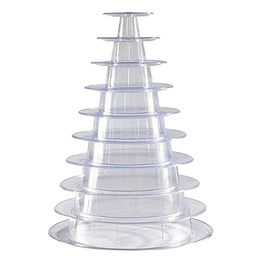 Jewelry Pouches Bags 10 Tier Cupcake Holder Stand Round Macaron Tower Clear Cake Display Rack For Wedding Birthday Party Decor282O