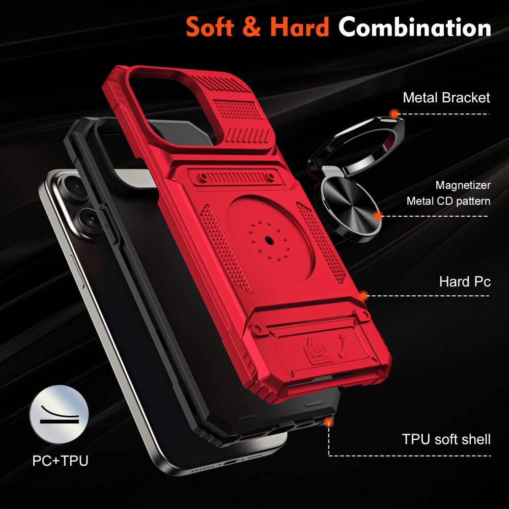 2024 New style Geili Shockproof Hybrid Rugged Kickstand Holder Stand Mobile Phone Case For iPhone 15 pro max 14 13 series Protective Drop Cover