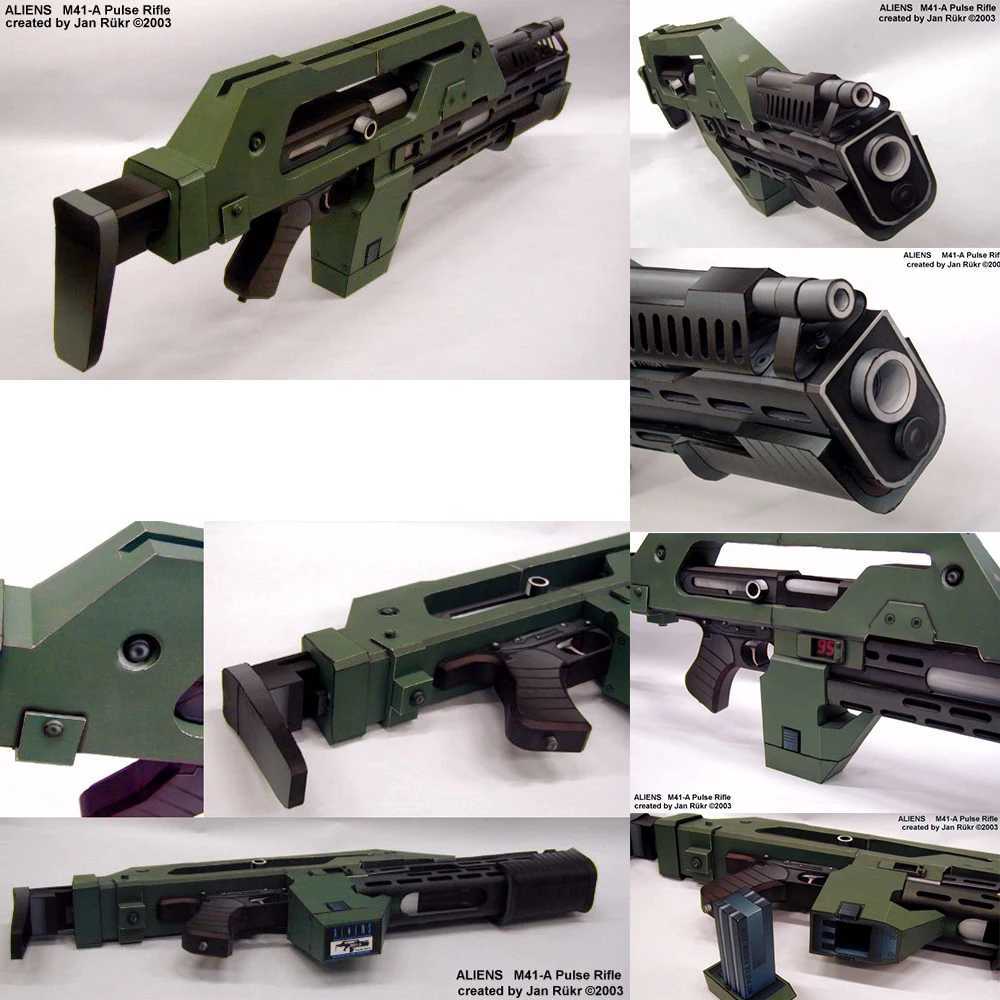 Silah Oyuncakları Diğer Oyuncaklar 85cm 3D Kağıt İdolleri Kendi Kendini Yapan Uzaylı 3 Silahlar M41-Pulse Tüfek El Yapımı Kağıt El Yapımı Noel Oyuncak Noel Hediye Oyuncakları 2400308