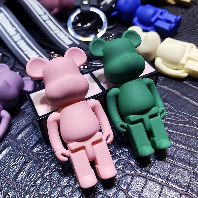 2024 monochrome violent bear keychain cute creative cartoon lovers key pendant doll bag key chains