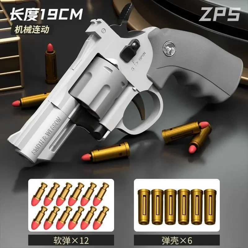 Toys Gun ZP5 357 Yetişkin Erkekler için Simüle Ejeksiyon Yumuşak Mermi Oyuncak Gun Modeli 2400308