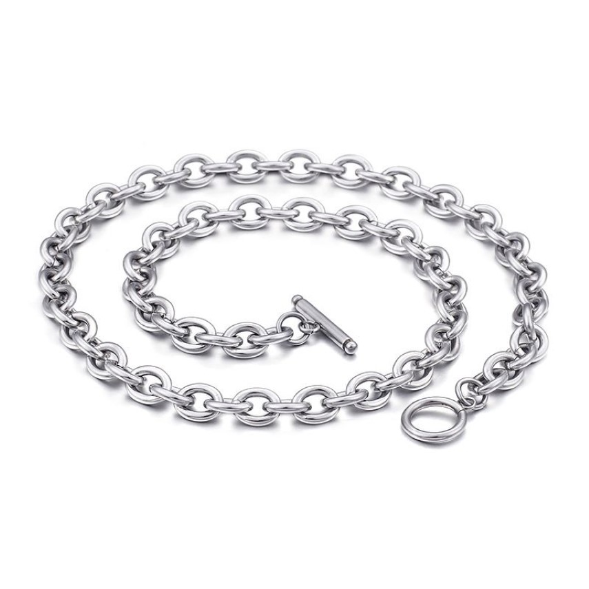 Colar de aço inoxidável o-chain cruz titânio aço clavícula colar camisola corrente pingente jóias com corrente atacado 247m