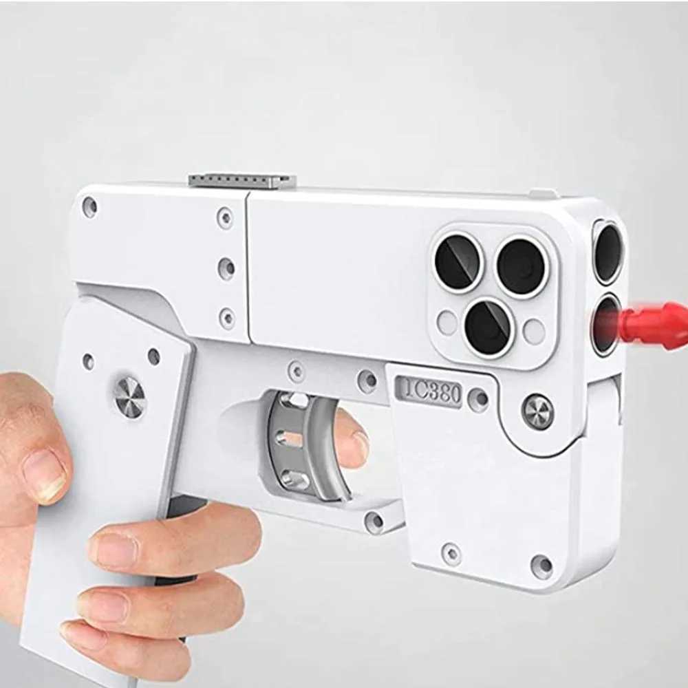 Pistolet jouets doux pliant balle Iphone jouet pistolet jetant Tiktok jouets livraison directe 240307