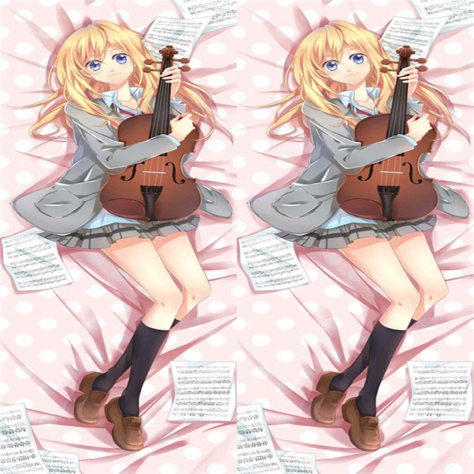 Shigatsu wa kimi no uso Personagens de anime miyazono kaori capa de almofada Sua mentira em abril Dakimakura fronha de corpo244z