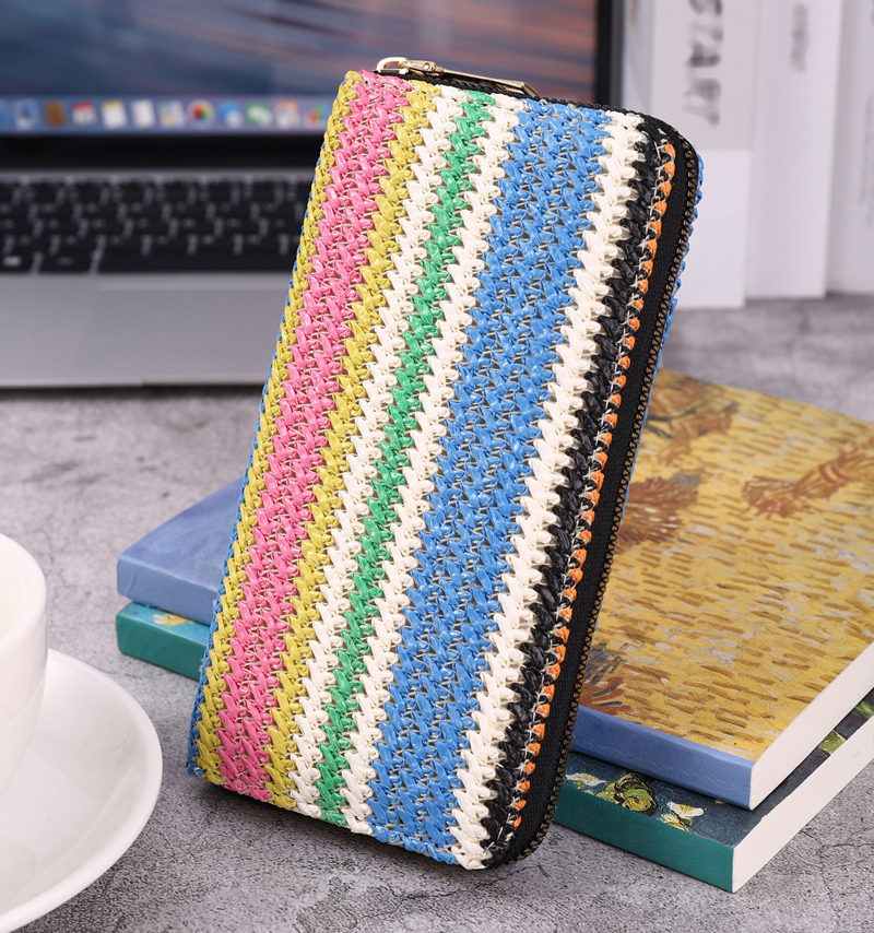 Large capacity women's purse Casual woven long coin purse Clutch Bag Vintage premium mobile phone bags