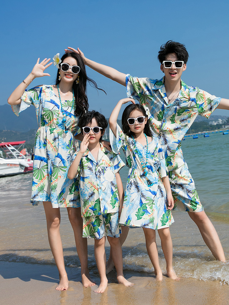 Summer Matching Family Outfits Vacation Collection Hawaiian Luau Men Women Girl Boy Clothes Lovers