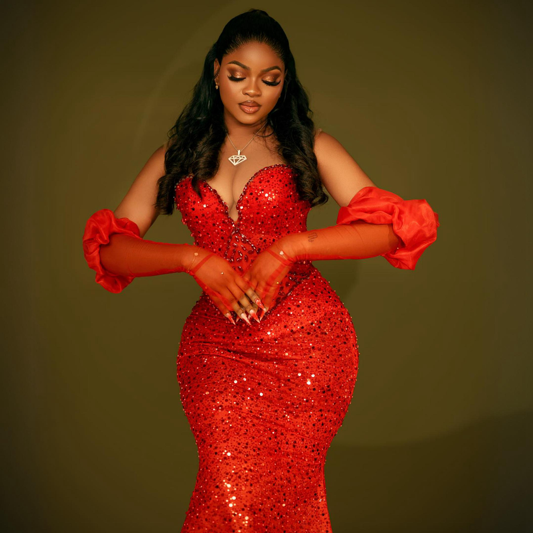 2024 African Aso Ebi prom jurken Mermaid Red Evening Jurns Lover Soundined Lace Pearls Sheer Neck Formal Dress voor Nigeria Black Women Birthday Party Jurken AM489