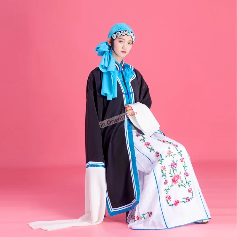 Roupa Étnica Tradicional Ópera de Pequim Drama Stage Wear Qin Xianglian Roupas Huadan Traje Antiga China Operas Performance LaoDan Outfit