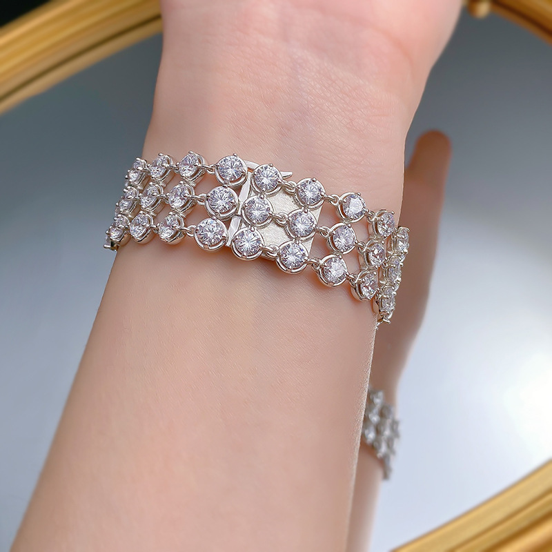 Bracelet tendance en diamant Moissanite, en argent Sterling 100% véritable, Bracelets pour femme et hommes, bijoux de fiançailles, cadeau