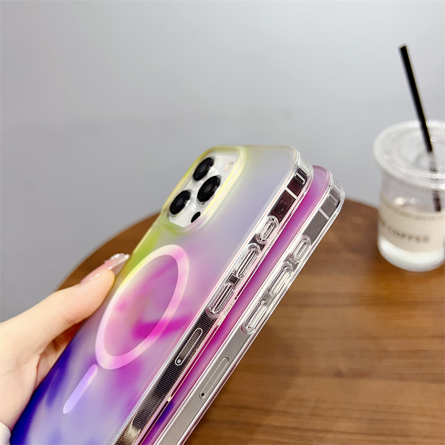 Bezprzewodowy atrament Gradient Telefon dla iPhone 15 Pro Max 14 Plus 13 Ochrona przed wstrząsami Figura Series Magsafe Cover