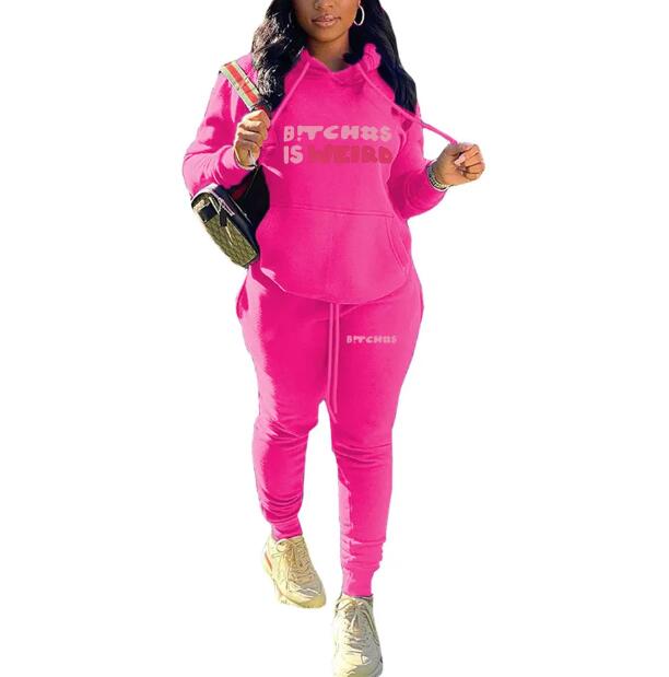 2024 Femmes Designer Sweats à capuche Deux pièces Ensemble Survêtements à manches longues Sweat à capuche Pantalons Tenues Jogging Sport Costume Mode Lettre Imprimer Sportswear Taille S-5XL