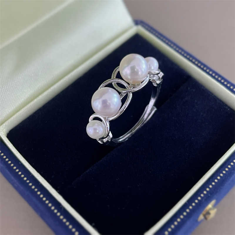 DIY-tillbehör 18K guldpläterad koppar tjock guldpläterade T-familjer Samma tredimensionella krusningsring Interlocking Multi Bead Ring halvfärdig produkt