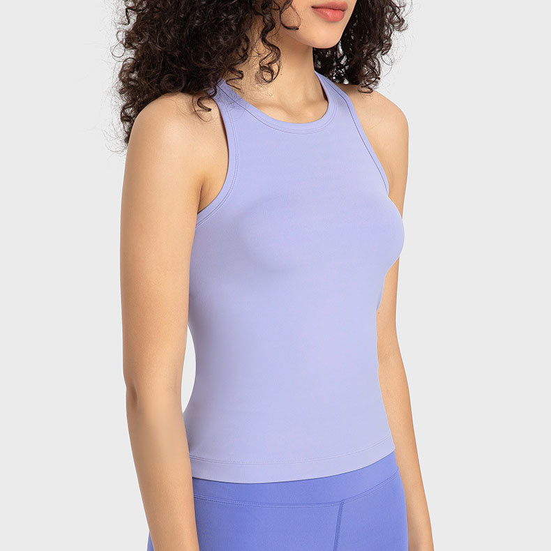 L-343 Gilet de yoga pour femmes, conception à dos croisé amincissant, haute élasticité, sensation nue, haut de sport sportif, débardeur de yoga pour femmes LU-MELUCK