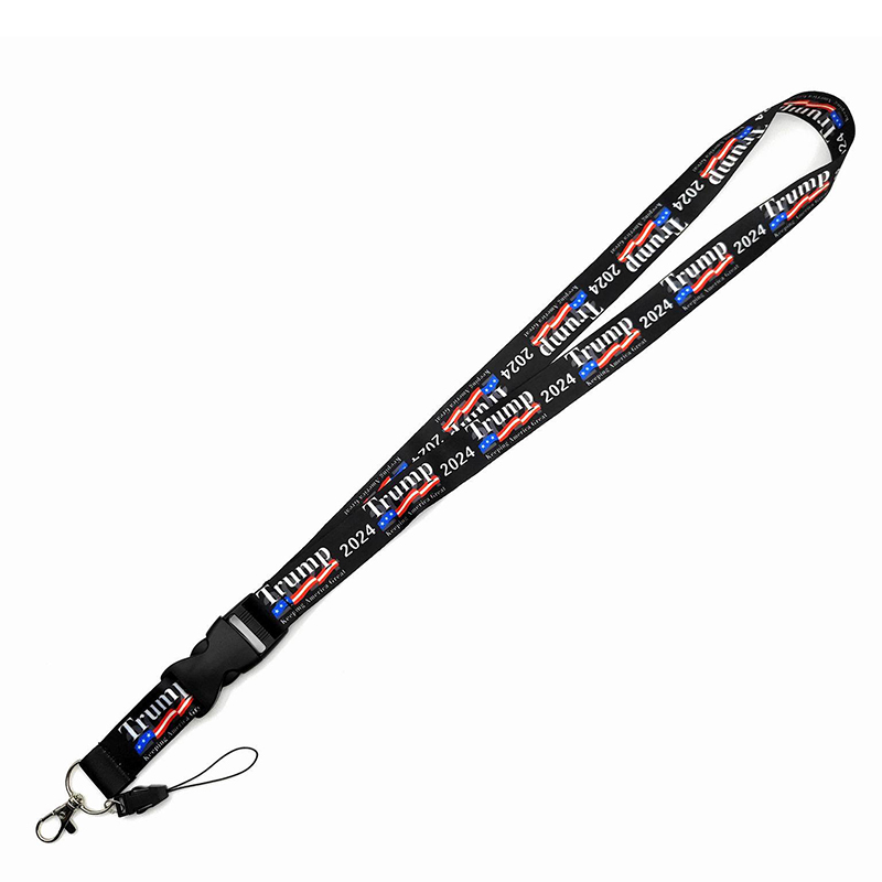 2024 Trump Lanyard Chest Card Party Gift Strap Verwijderbare vlaggen van de Verenigde Staten Sleutelhangers String Save America Again