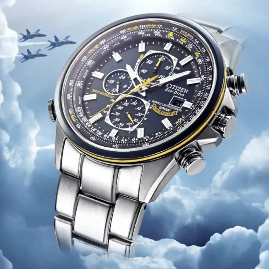 Luxury Japan Brand Quartz Watches Men's Angel World Chronograph WristWat Business Casual Steel leather band watch clock 22031255r