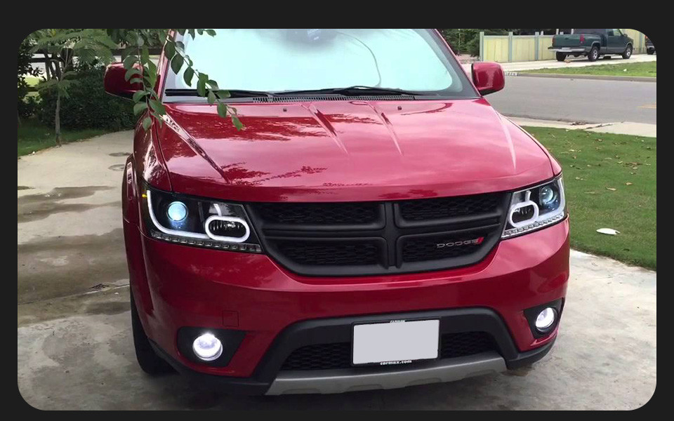 LED-Kopflampe für Dodge Journey Blinker-Scheinwerfer 2009–2017, DRL-Fernlicht-Projektorlinse