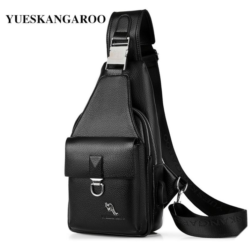 Bolsa de peito masculina de verão, bolsa de ombro de couro crossbody para homens, bolsa mensageiro de viagem casual, pacote de peito antifurto 270f