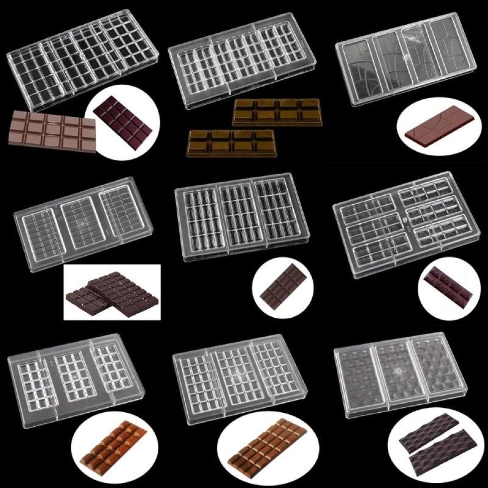 Moule à barre de chocolat en polycarbonate, outils de pâtisserie, confiserie pour décoration de gâteaux, 302A